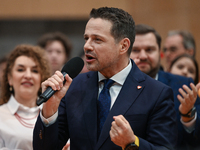 KRAKOW, POLAND - NOVEMBER 16:
Mayor of Warsaw Rafal Trzaskowski during a meeting with voters at Nowa Huta's Hala Com-Com Zone, on November 1...