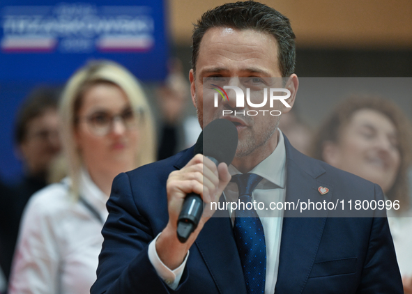 KRAKOW, POLAND - NOVEMBER 16:
Mayor of Warsaw Rafal Trzaskowski during a meeting with voters at Nowa Huta's Hala Com-Com Zone, on November 1...