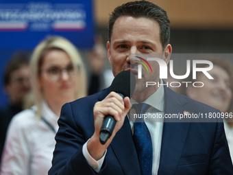 KRAKOW, POLAND - NOVEMBER 16:
Mayor of Warsaw Rafal Trzaskowski during a meeting with voters at Nowa Huta's Hala Com-Com Zone, on November 1...