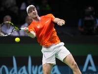 MALAGA, SPAIN - NOVEMBER 22: Botic van de Zandschulp of Team Netherlands during his singles match against Daniel Altamaier of Team Germany d...