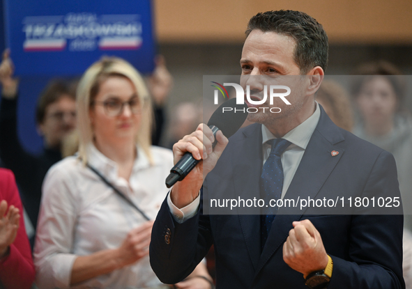 KRAKOW, POLAND - NOVEMBER 16:
Mayor of Warsaw Rafal Trzaskowski during a meeting with voters at Nowa Huta's Hala Com-Com Zone, on November 1...