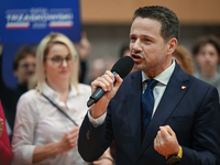 KRAKOW, POLAND - NOVEMBER 16:
Mayor of Warsaw Rafal Trzaskowski during a meeting with voters at Nowa Huta's Hala Com-Com Zone, on November 1...