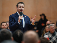 KRAKOW, POLAND - NOVEMBER 16:
Mayor of Warsaw Rafal Trzaskowski during a meeting with voters at Nowa Huta's Hala Com-Com Zone, on November 1...