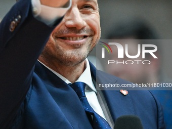 KRAKOW, POLAND - NOVEMBER 16:
Mayor of Warsaw Rafal Trzaskowski during a meeting with voters at Nowa Huta's Hala Com-Com Zone, on November 1...