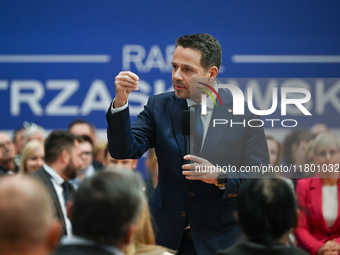 KRAKOW, POLAND - NOVEMBER 16:
Mayor of Warsaw Rafal Trzaskowski during a meeting with voters at Nowa Huta's Hala Com-Com Zone, on November 1...