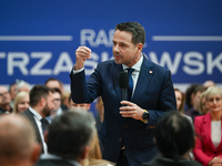 KRAKOW, POLAND - NOVEMBER 16:
Mayor of Warsaw Rafal Trzaskowski during a meeting with voters at Nowa Huta's Hala Com-Com Zone, on November 1...