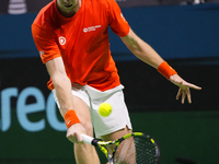 MALAGA, SPAIN - NOVEMBER 22: Botic van de Zandschulp of Team Netherlands during his singles match against Daniel Altamaier of Team Germany d...