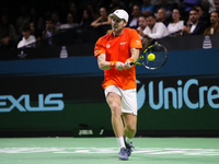  MALAGA, SPAIN - NOVEMBER 22: Botic van de Zandschulp of Team Netherlands during his singles match against Daniel Altamaier of Team Germany...