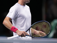 MALAGA, SPAIN - NOVEMBER 22: Daniel Altamaier of Team Germany injured during his singles match against Botic van de Zandschulp of Team Nethe...