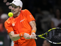 MALAGA, SPAIN - NOVEMBER 22: Botic van de Zandschulp of Team Netherlands during his singles match against Daniel Altamaier of Team Germany d...