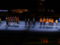 MALAGA, SPAIN - NOVEMBER 22: Both teams pose prior the Semi-Final tie between Germany and Netherlands during the Davis Cup Final at Palacio...