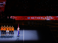 MALAGA, SPAIN - NOVEMBER 22: Team Netherlands pose prior the Semi-Final tie between Germany and Netherlands during the Davis Cup Final at Pa...