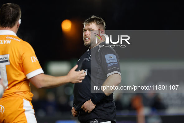 Richard Palframan of Newcastle Falcons looks on during the Premiership Cup Group A match between Newcastle Falcons and Sale FC at Kingston P...