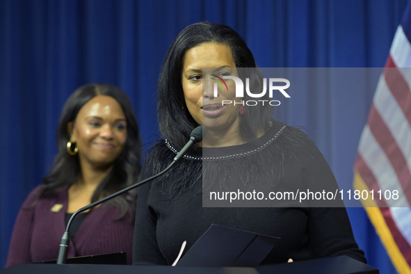 DC Mayor Muriel Bowser speaks about the appointment of Kwelli Sneed as the permanent Director of the Office of Neighborhood Safety and Engag...