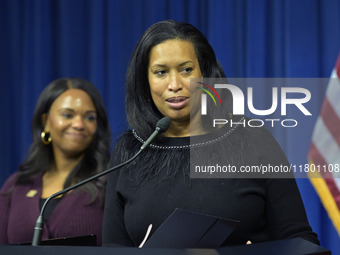 DC Mayor Muriel Bowser speaks about the appointment of Kwelli Sneed as the permanent Director of the Office of Neighborhood Safety and Engag...