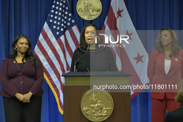 DC Mayor Muriel Bowser speaks about the appointment of Kwelli Sneed as the permanent Director of the Office of Neighborhood Safety and Engag...