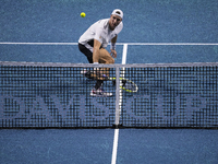 MALAGA, SPAIN - NOVEMBER 22: Jan-Lennard Struff of Team Germany during his singles match against Tallon Griekspoor of Team Netherlands durin...