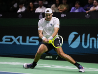 MALAGA, SPAIN - NOVEMBER 22: Jan-Lennard Struff of Team Germany during his singles match against Tallon Griekspoor of Team Netherlands durin...