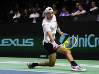 MALAGA, SPAIN - NOVEMBER 22: Jan-Lennard Struff of Team Germany during his singles match against Tallon Griekspoor of Team Netherlands durin...