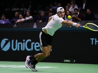 MALAGA, SPAIN - NOVEMBER 22: Jan-Lennard Struff of Team Germany during his singles match against Tallon Griekspoor of Team Netherlands durin...