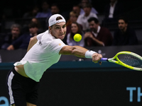 MALAGA, SPAIN - NOVEMBER 22: Jan-Lennard Struff of Team Germany during his singles match against Tallon Griekspoor of Team Netherlands durin...