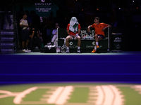 MALAGA, SPAIN - NOVEMBER 22: Tallon Griekspoor of Team Netherlands during his singles match against Jan-Lennard Struff of Team Germany durin...