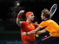 MALAGA, SPAIN - NOVEMBER 22: Tallon Griekspoor of Team Netherlands celebrates the victory after winning his singles match against Jan-Lennar...