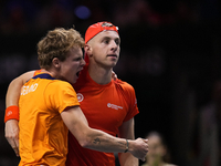 MALAGA, SPAIN - NOVEMBER 22: Tallon Griekspoor of Team Netherlands celebrates the victory after winning his singles match against Jan-Lennar...