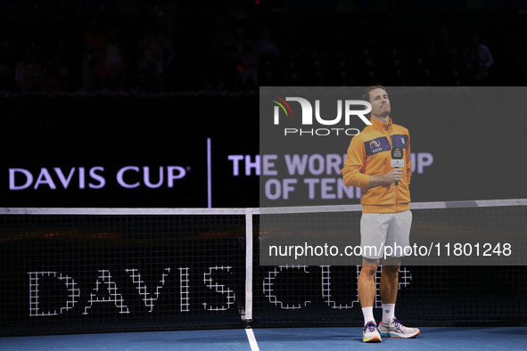 MALAGA, SPAIN - NOVEMBER 22: Wesley Koolhof of Team Netherlands during his tribute on his retirement as a professional player after the Semi...