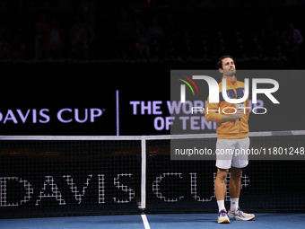 MALAGA, SPAIN - NOVEMBER 22: Wesley Koolhof of Team Netherlands during his tribute on his retirement as a professional player after the Semi...