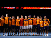 MALAGA, SPAIN - NOVEMBER 22: Wesley Koolhof of Team Netherlands during his tribute on his retirement as a professional player after the Semi...