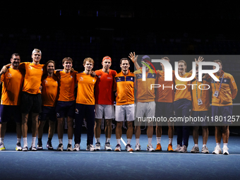 MALAGA, SPAIN - NOVEMBER 22: Wesley Koolhof of Team Netherlands during his tribute on his retirement as a professional player after the Semi...