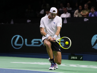 MALAGA, SPAIN - NOVEMBER 22: Jan-Lennard Struff of Team Germany during his singles match against Tallon Griekspoor of Team Netherlands durin...