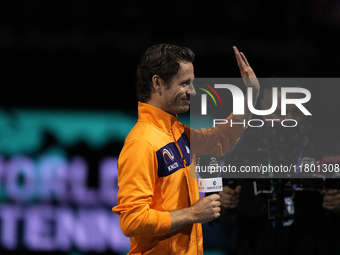 MALAGA, SPAIN - NOVEMBER 22: Wesley Koolhof of Team Netherlands during his tribute on his retirement as a professional player after the Semi...