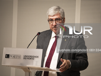 The Rector of the University of Porto, Antonio Sousa Pereira, attends the inauguration of the Prof. Dr. Jayme Rios Sousa Stadium in Porto, P...