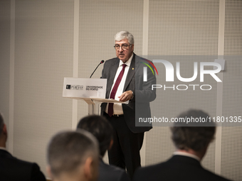 The Rector of the University of Porto, Antonio Sousa Pereira, attends the inauguration of the Prof. Dr. Jayme Rios Souza Stadium in Porto, P...