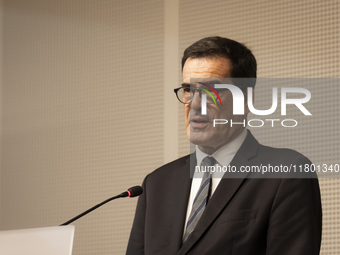 The Mayor of Porto, Rui Moreira, attends the inauguration of the Prof. Dr. Jayme Rios Souza Stadium, University Stadium of Porto, in Campo A...