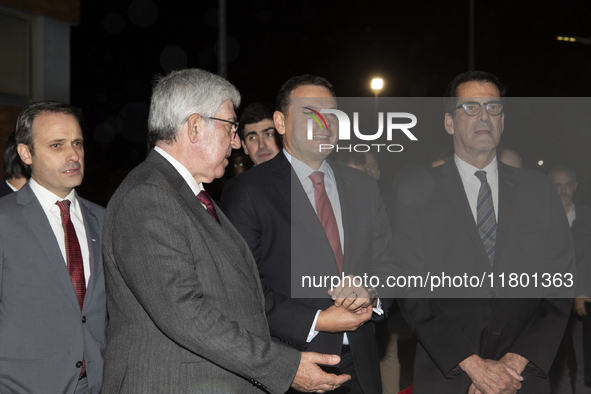 The Mayor of Porto, Rui Moreira (R), Prime Minister Luis Montenegro (C), and the Rector of the University of Porto, Antonio de Sousa Pereira...