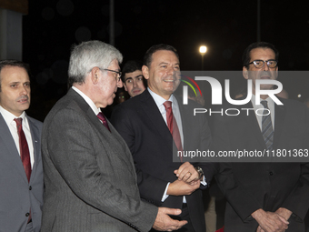 The Mayor of Porto, Rui Moreira (R), Prime Minister Luis Montenegro (C), and the Rector of the University of Porto, Antonio de Sousa Pereira...