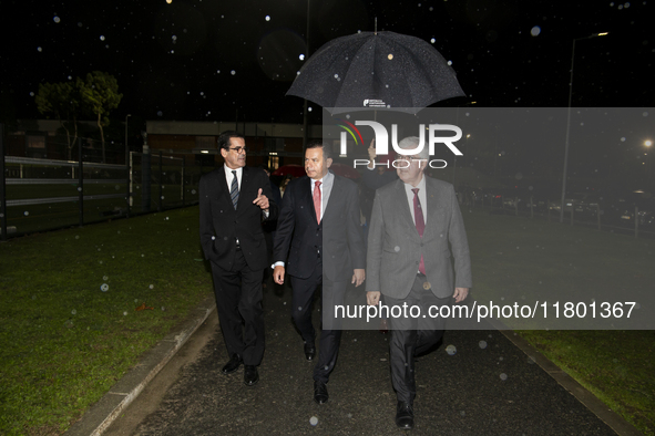 The Mayor of Porto, Rui Moreira, Prime Minister Luis Montenegro, and the Rector of the University of Porto, Antonio de Sousa Pereira, attend...