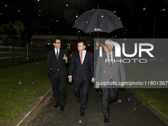 The Mayor of Porto, Rui Moreira, Prime Minister Luis Montenegro, and the Rector of the University of Porto, Antonio de Sousa Pereira, attend...