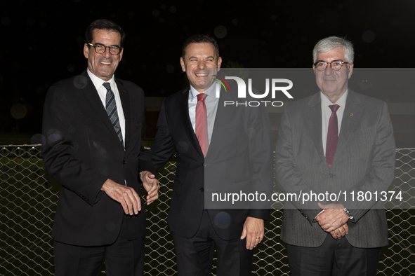 The Mayor of Porto, Rui Moreira, Prime Minister Luis Montenegro, and the Rector of the University of Porto, Antonio de Sousa Pereira, attend...