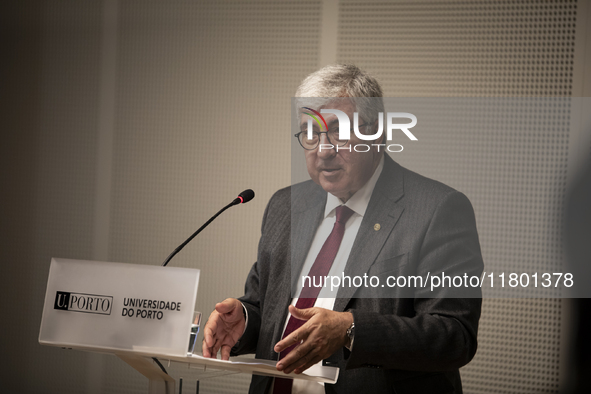 The Rector of the University of Porto, Antonio Sousa Pereira, attends the inauguration of the Prof. Dr. Jayme Rios Souza Stadium in Porto, P...