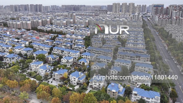 The photo shows real estate in the urban area of Huai 'an City, Jiangsu Province, China, on November 18, 2024. 