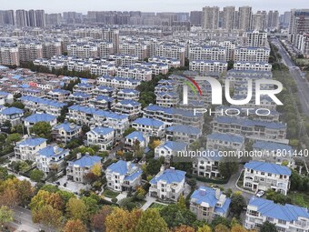 The photo shows real estate in the urban area of Huai 'an City, Jiangsu Province, China, on November 18, 2024. (