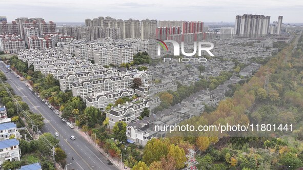 The photo shows real estate in the urban area of Huai 'an City, Jiangsu Province, China, on November 18, 2024. 