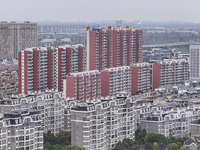 The photo shows real estate in the urban area of Huai 'an City, Jiangsu Province, China, on November 18, 2024. (