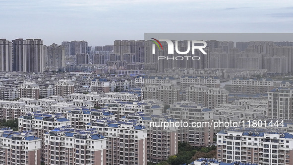 The photo shows real estate in the urban area of Huai 'an City, Jiangsu Province, China, on November 18, 2024. 