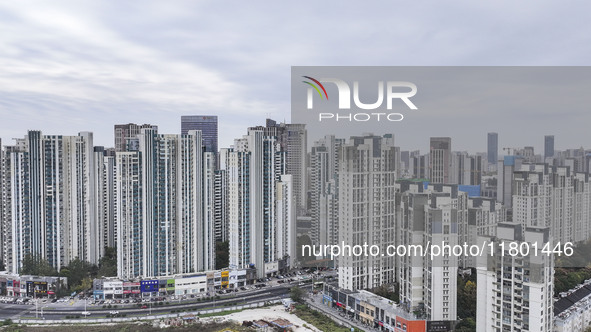 The photo shows real estate in the urban area of Huai 'an City, Jiangsu Province, China, on November 18, 2024. 