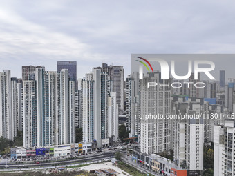 The photo shows real estate in the urban area of Huai 'an City, Jiangsu Province, China, on November 18, 2024. (